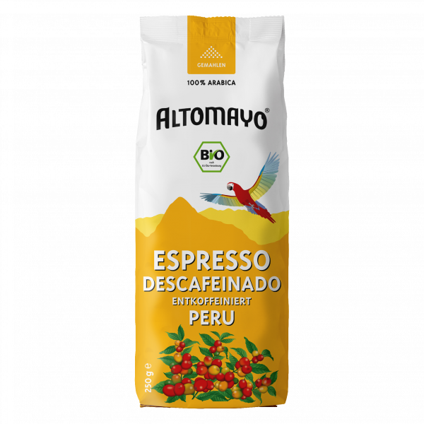 Bio Espresso Descafeinado Entkoffeiniert, gemahlen, 1 x 250 g Beutel