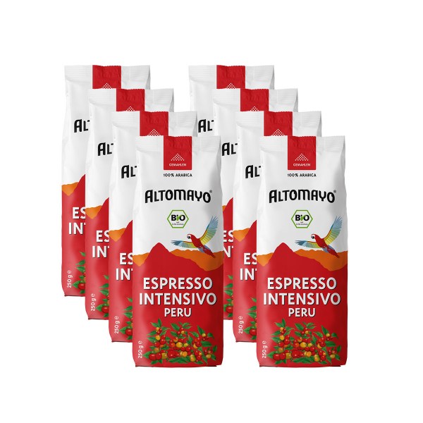 Bio Espresso Intensivo (Organic Espresso), gemahlen, 8 x 250 g Beutel